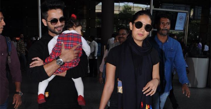 PHOTOS: Mira & Shahid Kapoor Are All Smiles As They Return To Mumbai