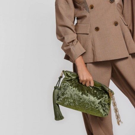 Green Velvet Clutch (Source: Charles & Keith)