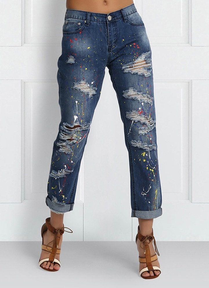 Paint-Splattered Jeans (Source: Lulu & Sky)