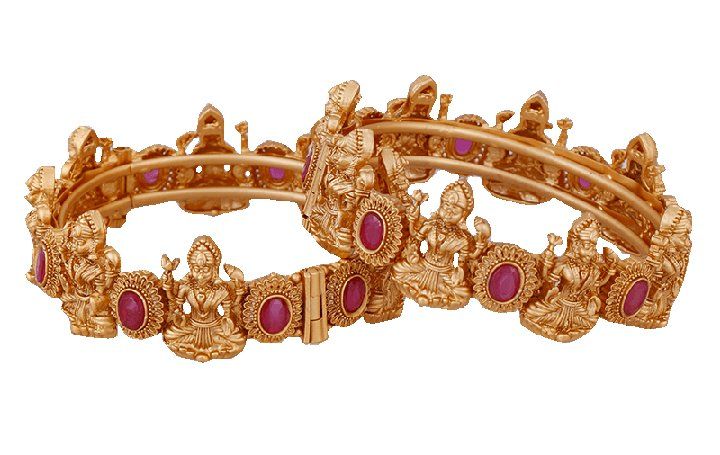 Magenta Gold Plated Bangles | Image Source: www.tjori.com