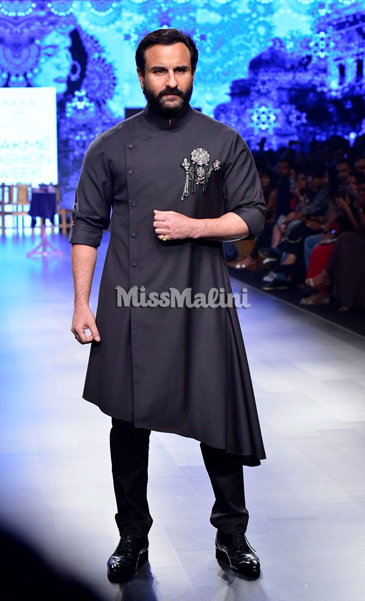 Saif Ali Khan for Shantanu and Nikhil at Lakme Fashion Week SR18