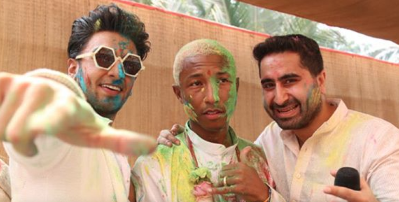 In Photos: Ranveer Singh Celebrates Holi With American Rapper Pharrell Williams