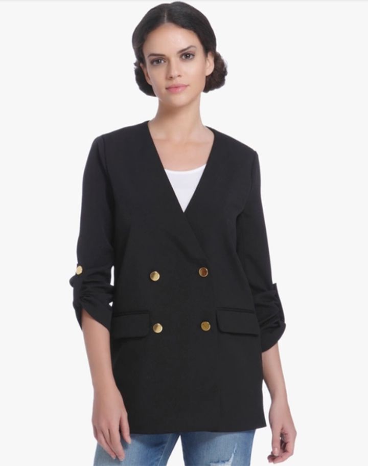 Only Black Solid Fitted Blazer | Image Source: www.jabong.com