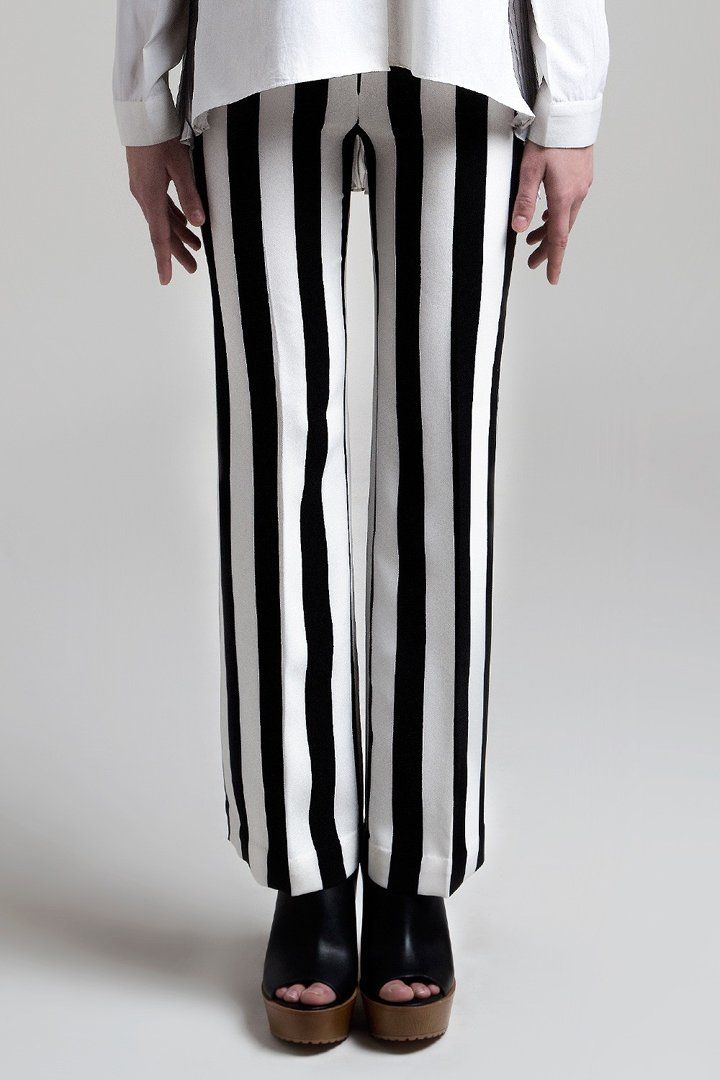 White And Black Retro Trousers | Image Source: www.onceuponatrunk.com