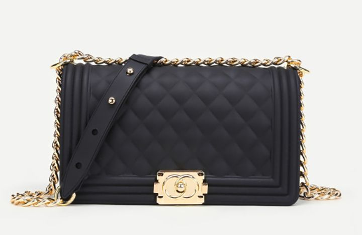 Metal Lock Quilted Crossbody Chain Bag | Image Source: shein.com