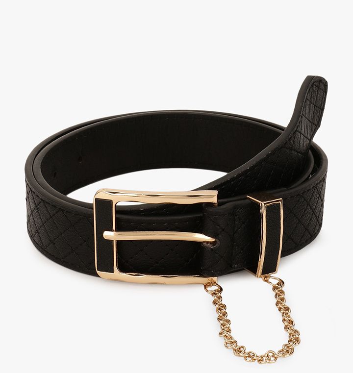 NEW LOOK Quilt And Chain Detail Purse Belt | Image Source: www.koovs.com