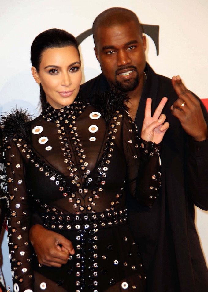 Kim Kardashian and Kanye West at the CFDA Fashion Awards (Courtesy: Image Collect)