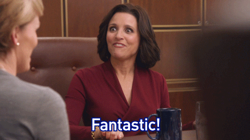 Excited Julia Louis-Dreyfus GIF by Veep HBO - Find & Share on GIPHY