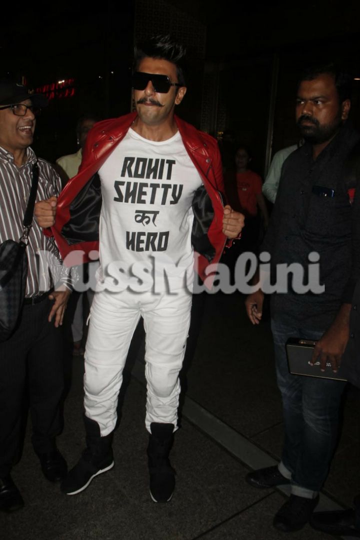 Ranveer Singh spotted at the airport after he wraps up first schedule for Simmba 02