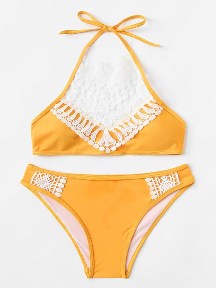 Contrast Lace Bikini Set | Image Source: Shein.in