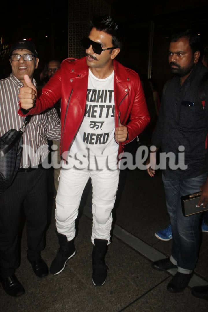 Ranveer Singh spotted at the airport after he wraps up first schedule for Simmba 04