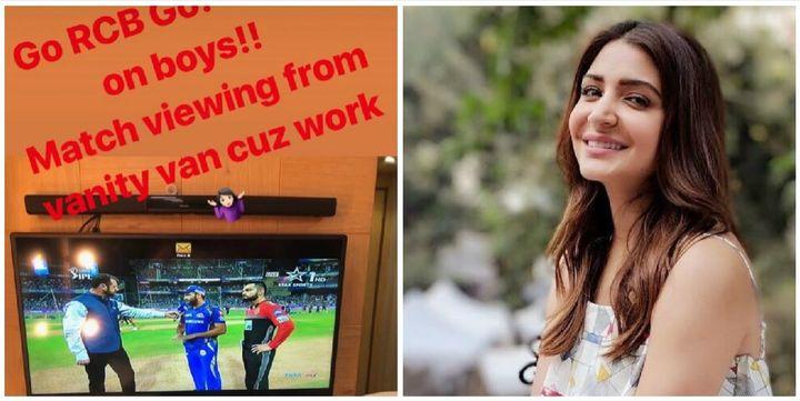How Cute! Anushka Sharma Cheers For Virat Kohli From Her Vanity Van