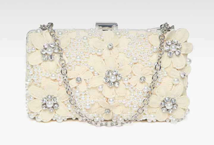 DOROTHY PERKINS Beige Embellished Clutch | Image Source: Myntra.com