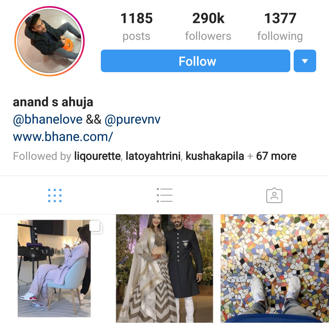 Anand Ahuja changes his name on Instagram