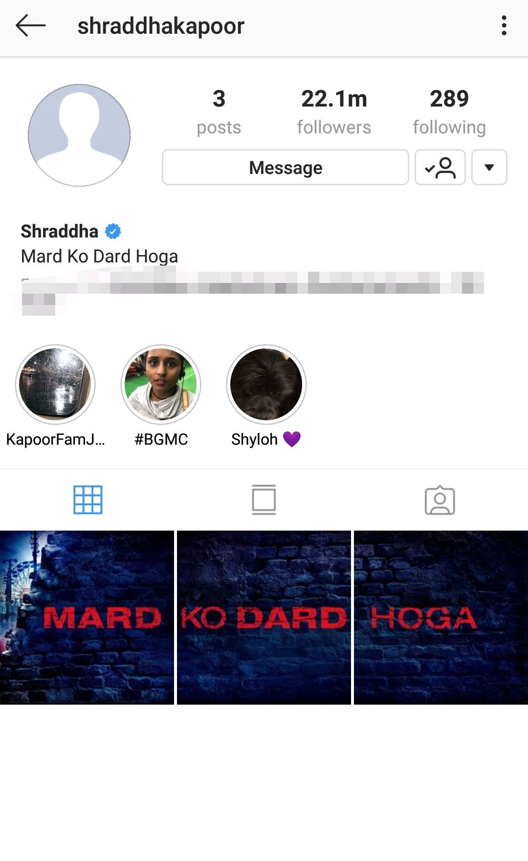 Shraddha Kapoor's Instagram feed