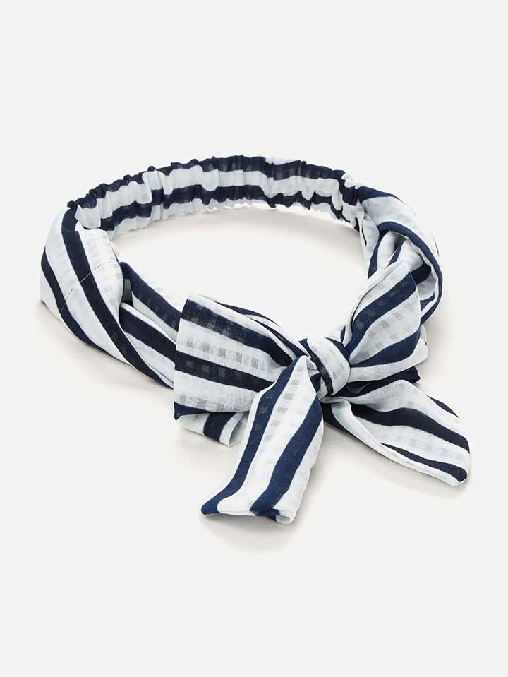 Striped Bow Tie Headband