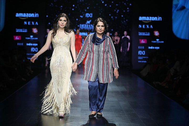 Sofia Azad walking for Defiance by Adarsh Gill at Amazon India Fashion Week AW18 in New Delhi