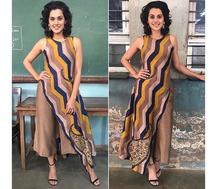Taapsee Pannu in Pallavi Jaipur and E Designs(earrings)
