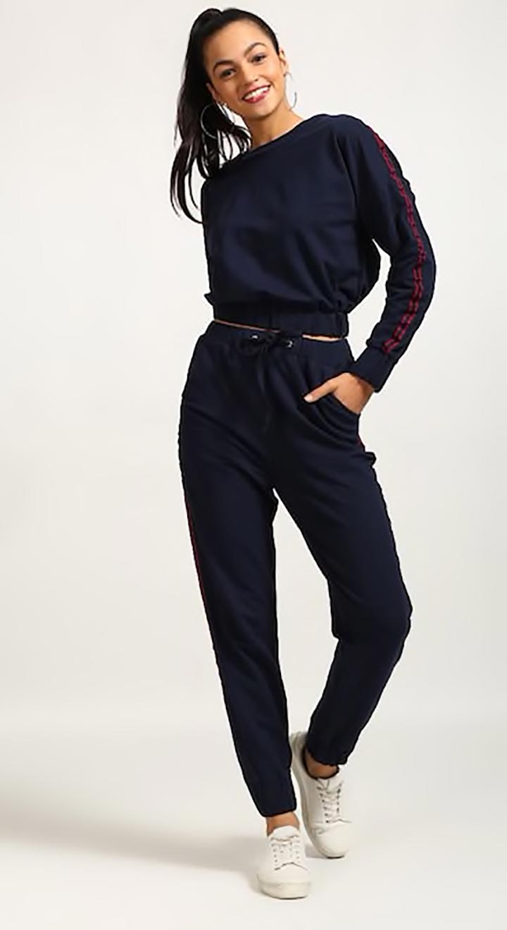 Blue Lexie Taped Co-ords Trousers Set | Image Source: StalkBuyLove.com