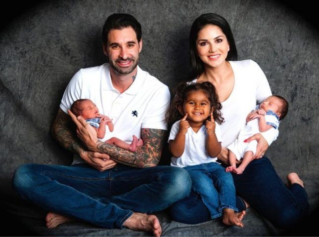 Sunny Leone & Daniel Weber with their babies, Nisha, Noah & Asher