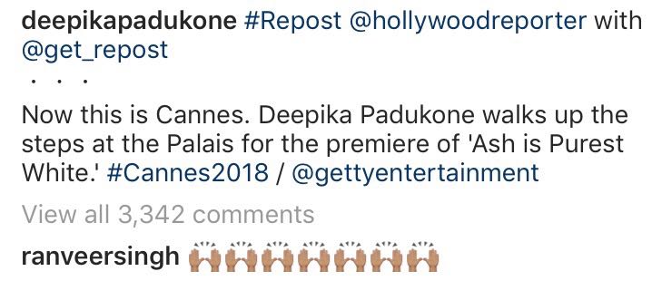 Ranveer Singh's comment on Deepika Padukone's Day 2 Cannes look