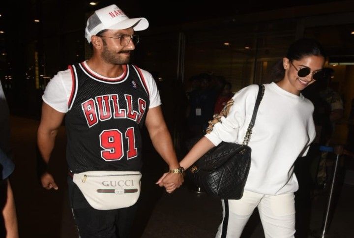 PHOTOS: Ranveer Singh & Deepika Padukone Walked Out Of The Airport Hand-In-Hand