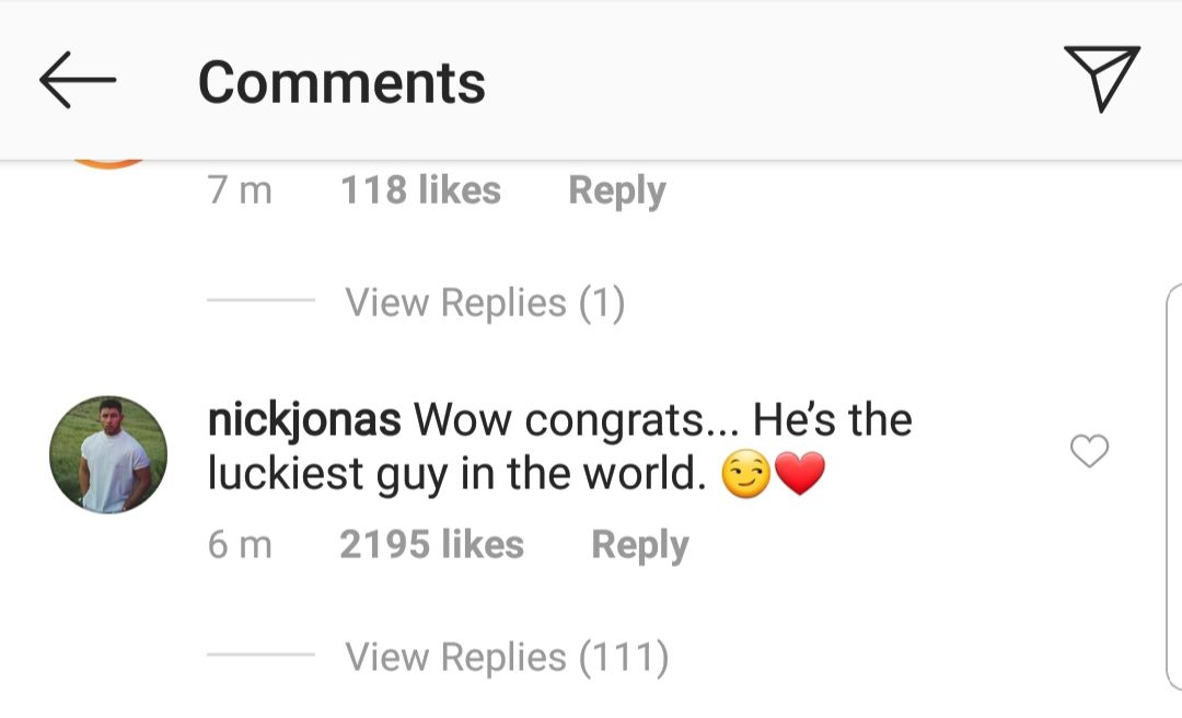 Nick Jonas's comment