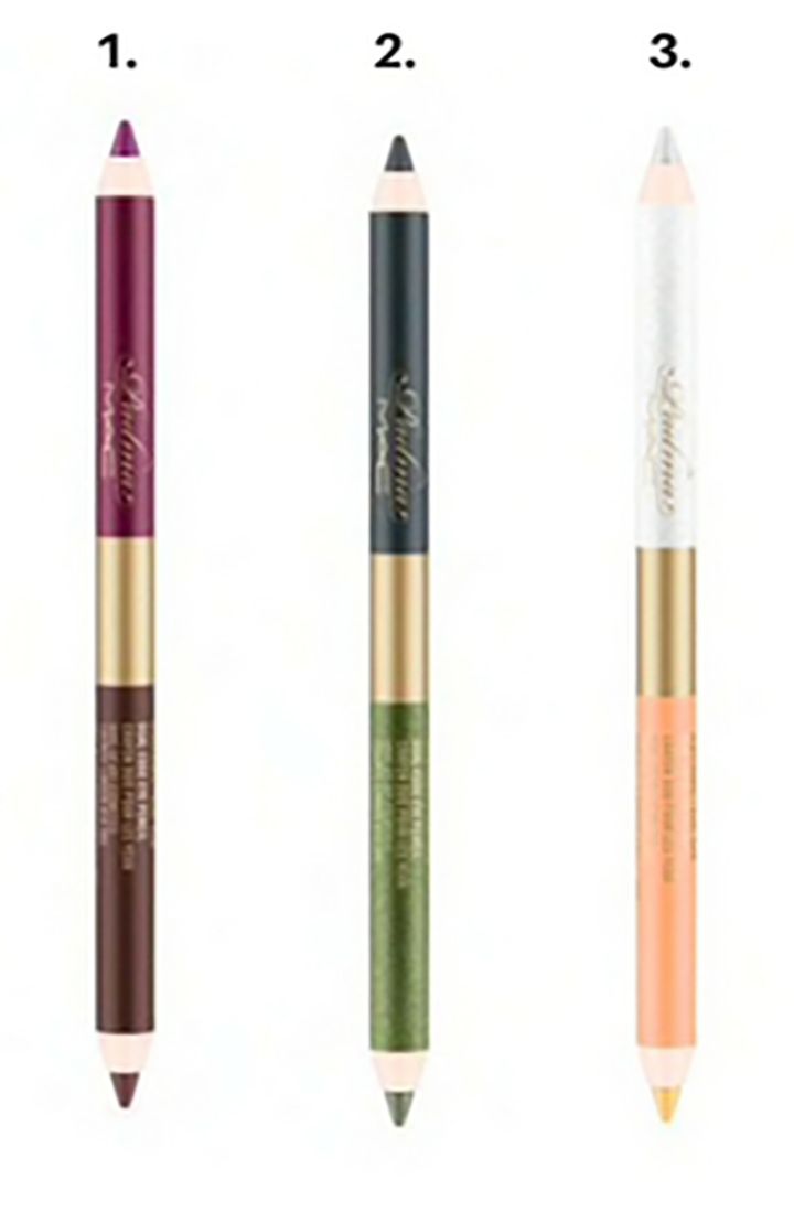MAC x Padma | PowerPoint Eye Pencil - 1. Bordeauxline - Mole Brown , 2. Indian InK - Mossy Green , 3. Iced Heather - Kerala Sun