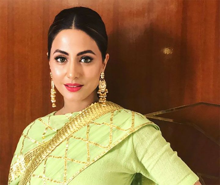 Hina Khan’s Desi Look Is All About This Season’s Cool Hue