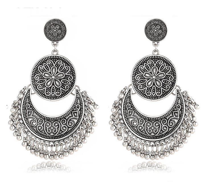 Shining Diva Fashion Oxidised Silver Gold Tribal Stylish Earrings | Image Source: Amazon.in