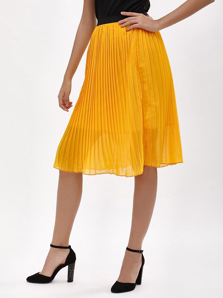 Pleated Midi Skirt | Image Source: www.koovs.com