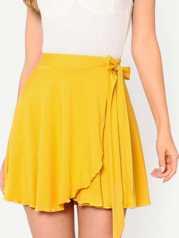 Self Belted Overlap Skirt | Image Source: www.shein.in