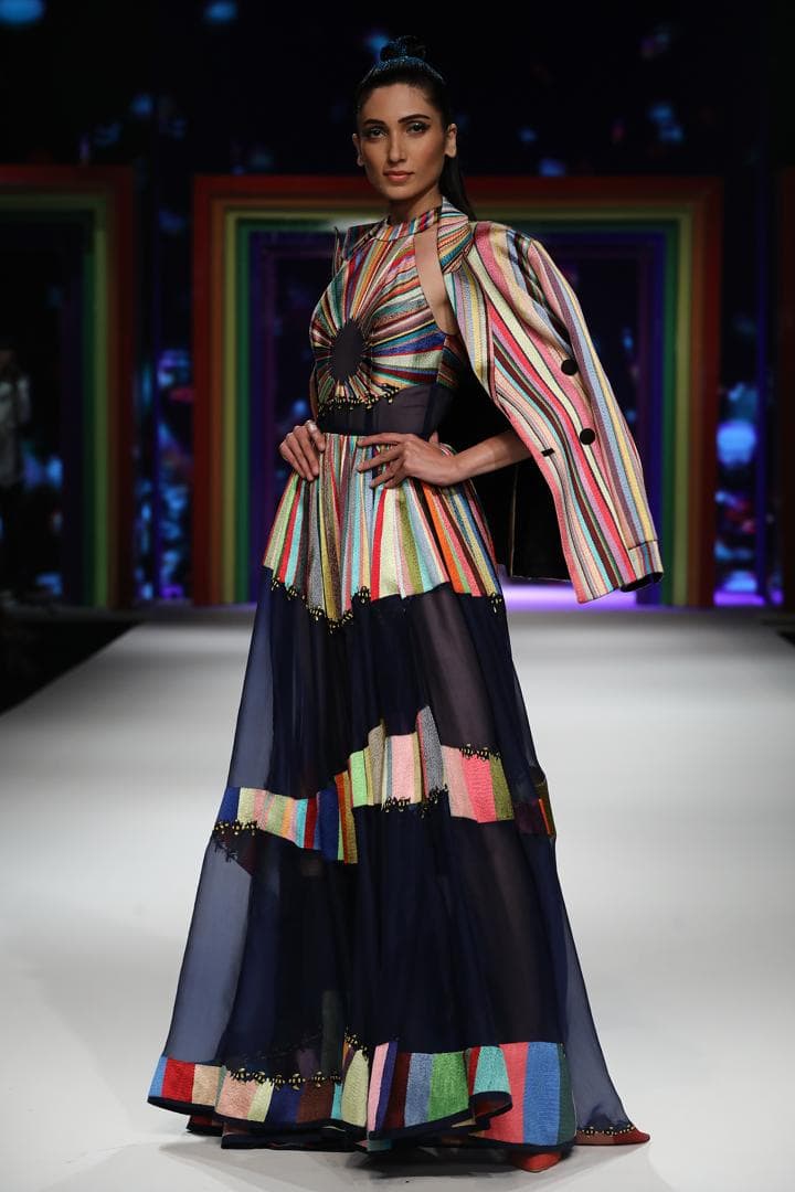 Collection by Rahul Mishra for the Rainbow collection at LMIFW SS'19