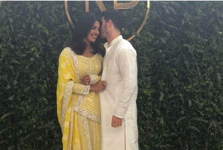 Priyanka Chopra and Nick Jonas after their roka ceremony