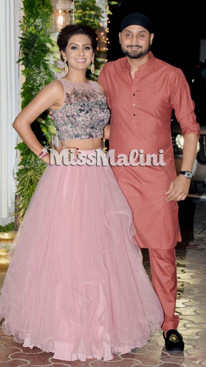 Geeta Basra and Harbhajan Singh at Shilpa Shetty's Diwali Party 2018