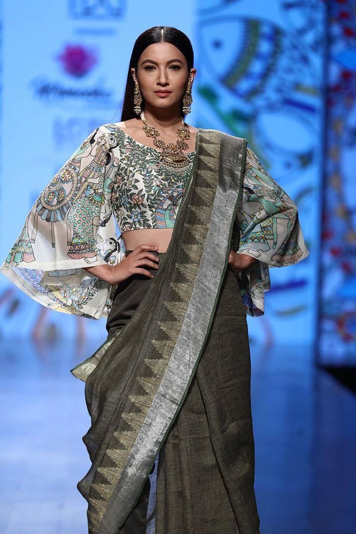 Gauahar Khan for Nirmooha by Prreeti Jain Nainutia at Lotus Make-Up India Fashion Week Spring Summer 2019
