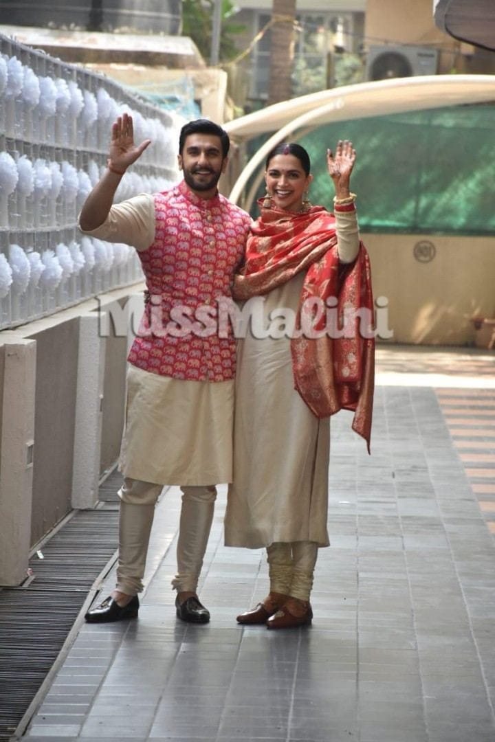 B Towns It Couple Deepika Padukone And Ranveer Singh Make A Colour Coordinated Return Missmalini