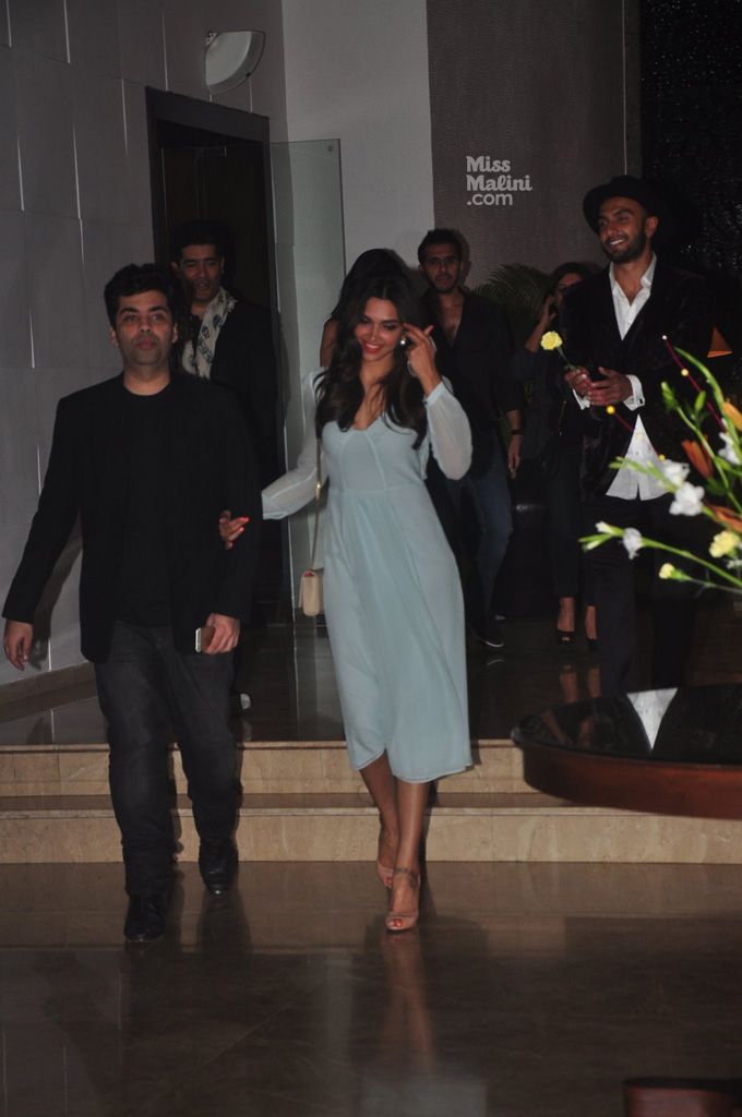 Karan Johar, Deepika Padukone and Ranveer SinghKaran Johar, Deepika Padukone and Ranveer Singh