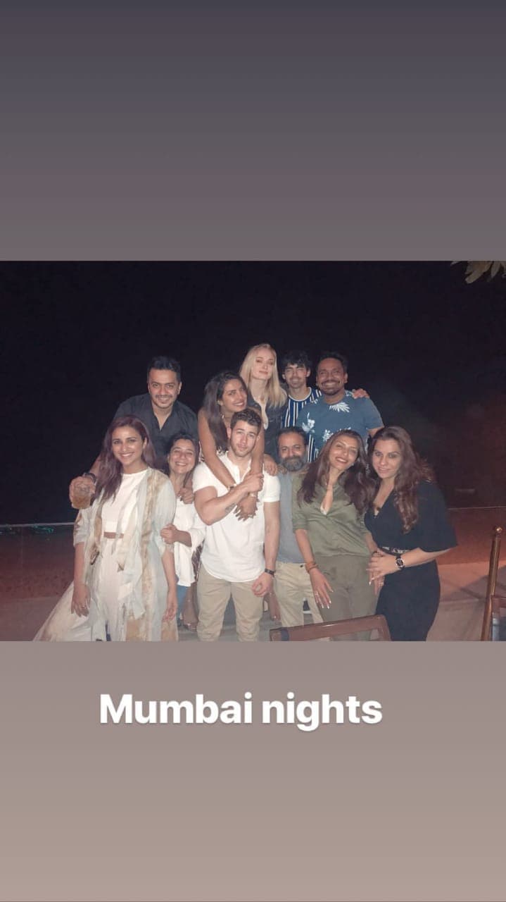 Nick Jonas, Priyanka Chopra, Parineeti Chopra, Joe Jonas, Sophie Turner, Mushtaq Sheikh (Source: Instagram | @nickjonas)
