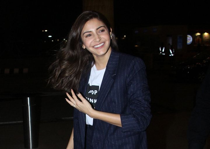 Anushka Sharma’s Pantsuit Looks Formal But Her T-Shirt Gives Off Another Vibe