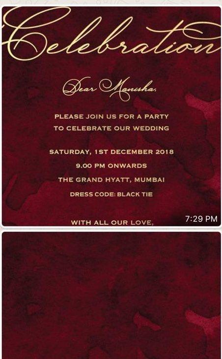 Deepika & Ranveer's wedding card