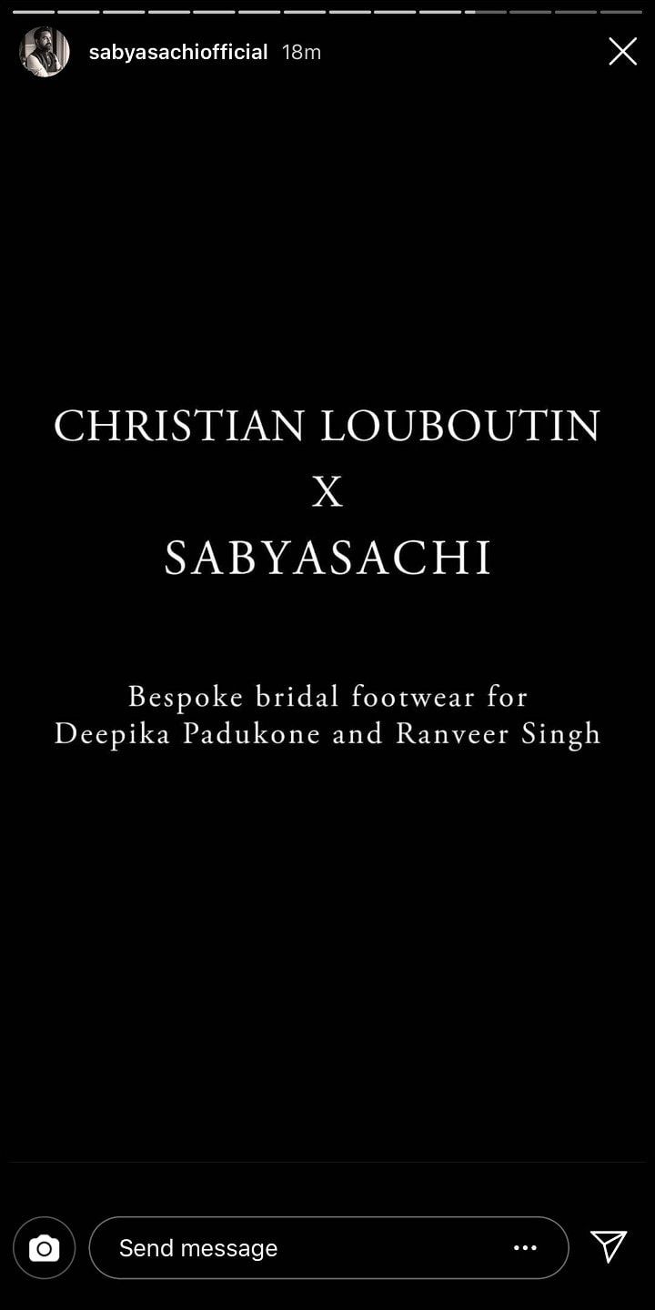Sabyasachi x Louboutin for Deepika Padukone and Ranveer Singh (Source: Instagram | @ sabyasachiofficial)