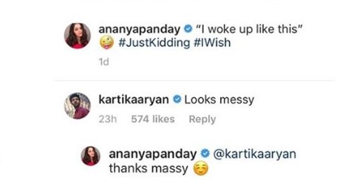 Ananya Panday and Kartik Aaryan's comments (Source: Instagram | @ananyapanday)