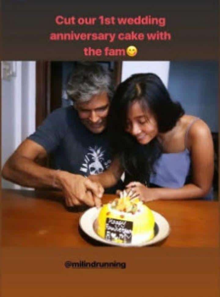 Milind Soman and Ankita Konwar (Source: Instagram | @ankita_eathy)