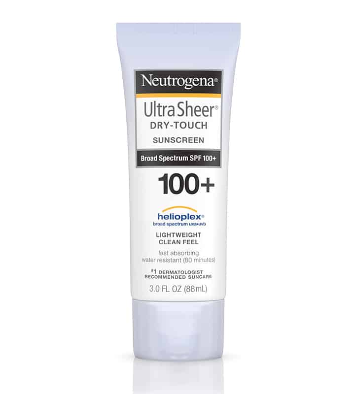 Neutrogena Ultra Sheer® Dry-Touch Sunscreen Broad Spectrum SPF 100+ | Source: Neutrogena