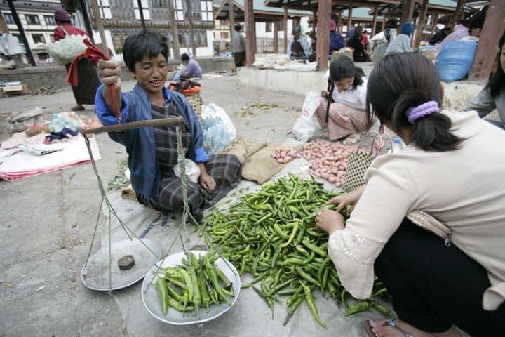Paro, vegetable market