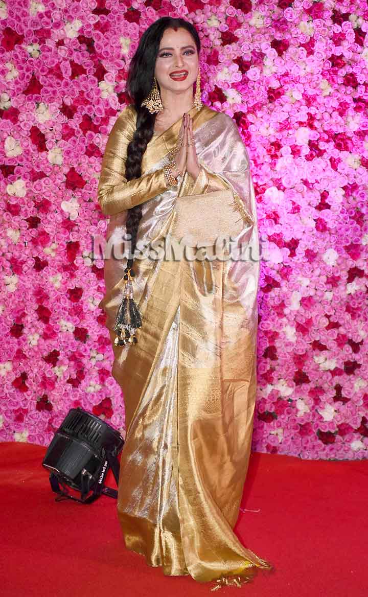 Evergreen icon Rekha dazzles in elegant golden ensemble by Manish Malhotra,  pics go viral