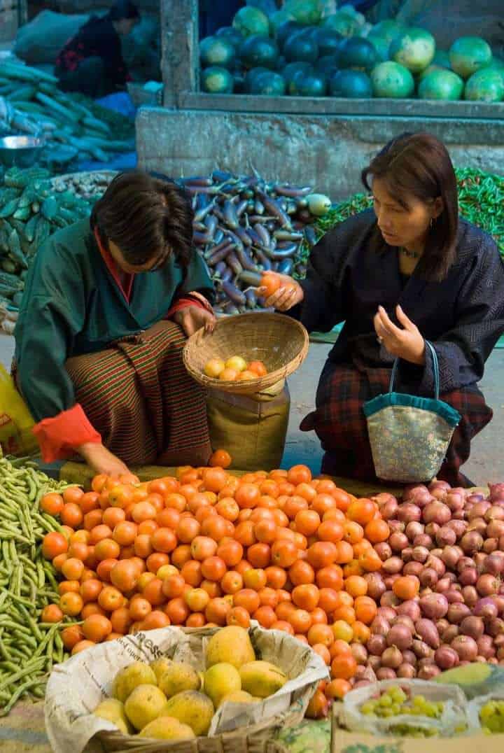 Thimpu, vegetable market