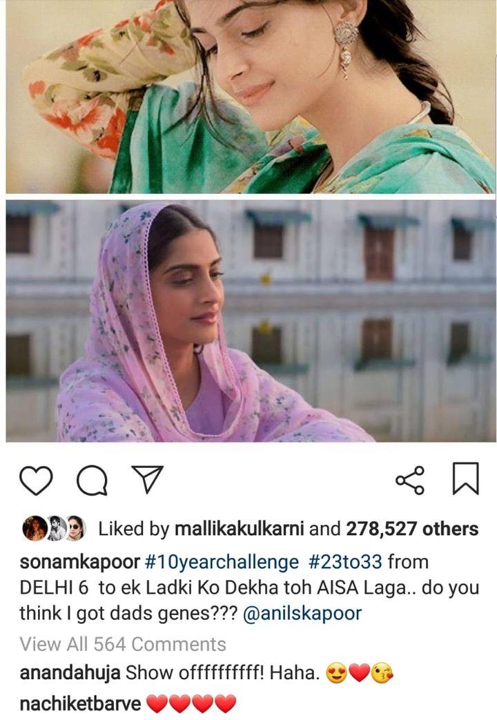 Anand Ahuja's comment on Sonam Kapoor's post