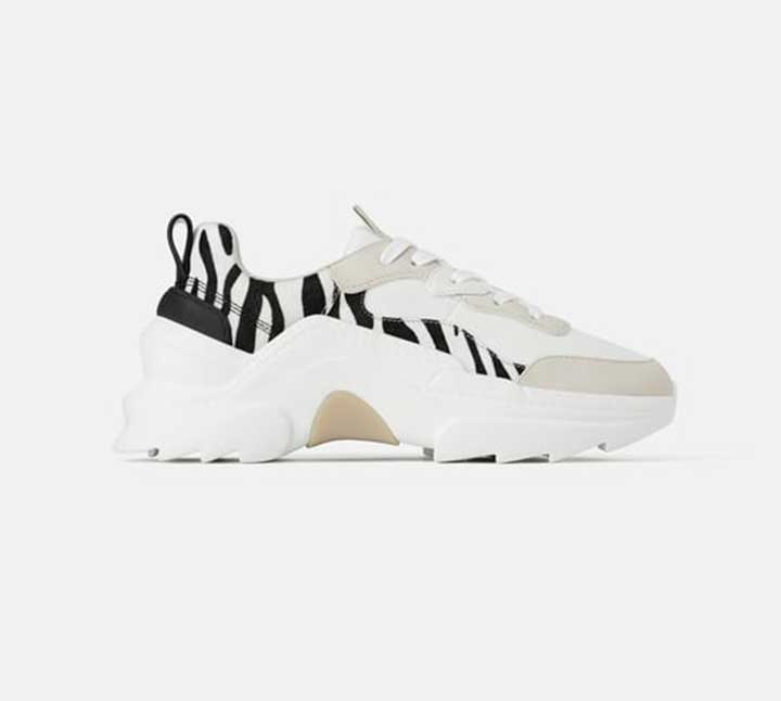 ZARA Sneakers With Animal Print Trims